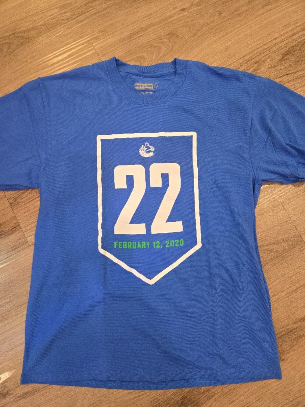 Vancouver Canucks Entripy Short Sleeve T-Shirt Feb 2020